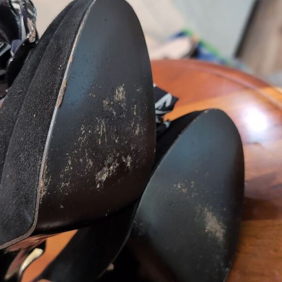 Miu Miu Black Peep Toe Sling Back Silk Bow Heels Sz 36 - Picture 10 of 16